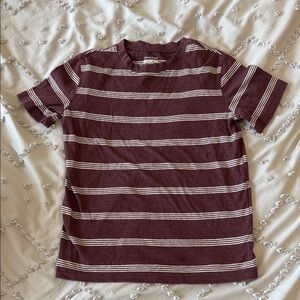 Jumping Beans Maroon and White Striped Tee